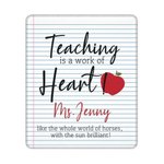 Tapis de souris personnalisé avec nom et texte Décoration de bureau Cadeau d'anniversaire de Thanksgiving pour les enseignants