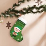 Bas de Noël Personnalisé avec Nom et Motif Elfe Bonhomme en Pain d'Épice Père Noël Décoration Sapin Cadeau de Noël pour Enfants Amis