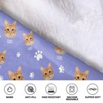 Personalisierte mehrfarbige Haustier Foto Decke Hoodie mit Paw Bone Print und Name Geburtstag Weihnachten Memorial Geschenk für Tierliebhaber