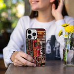 Personalizzato Biblioteca Libro Design retrò Custodia per telefono con nome Regalo di Natale Regalo di ritorno a scuola per gli amanti dei libri