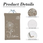 Pochette à Lunettes Personnalisée avec Signe du Zodiaque Fleur de Naissance Nom Cadea Fête Aniversaire pour Femme