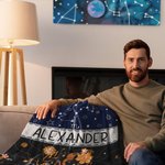 Personalisierte Zodiac Decke mit Namen Geburtstagsgeschenk für Astrologie-Liebhaber