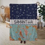 Personalisierte Zodiac Decke mit Namen Geburtstagsgeschenk für Astrologie-Liebhaber