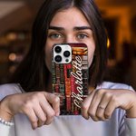 Personalizzato Biblioteca Libro Design retrò Custodia per telefono con nome Regalo di Natale Regalo di ritorno a scuola per gli amanti dei libri