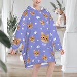 Personalisierte mehrfarbige Haustier Foto Decke Hoodie mit Paw Bone Print und Name Geburtstag Weihnachten Memorial Geschenk für Tierliebhaber