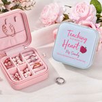 Personalized Teaching Is a Work of Heart Jewelry Box with Name and Text Teacher Appreciation Back to School Gift for Teachers