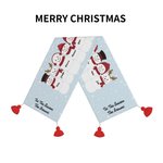 Personalisierte Schneemann Familie Tischdecke mit Namen und Quaste Doppelseitige Weihnachten Esszimmer Dekoration Weihnachten Party Geschenk für Familie