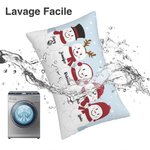 Coussin Bonhomme de Neige Personnalisé avec 1-5 Noms Noël Décoration de Maison Sofa Canapé Cadeau Thanksgiving Noël pour Famille