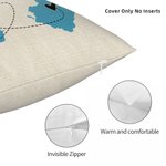 Housse de Coussin Personnalisé avec Titre et Motif Deux États Pas de Distance Entre l'Amour Entre la Famille Cadeau Noël pour Famille Amis Couple