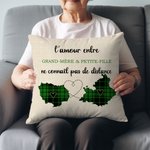 Housse de Coussin Personnalisé avec Titre et Motif Deux États Pas de Distance Entre l'Amour Entre la Famille Cadeau Noël pour Famille Amis Couple