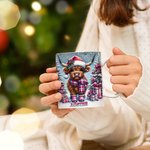 Personalised Cartoon Christmas Highland Cow Mug with Name 11oz 15oz Christmas Gift for Cow Lover