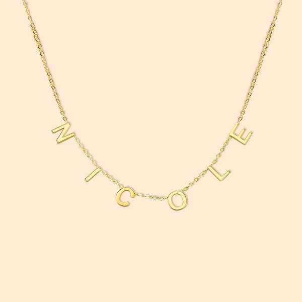 Collier Prénom de Lettre Séparée Collier Personnalisé avec Nom Minimaliste 1-8 Lettre  Cadeau Anniversaire Saint-Valentin pour Femme