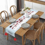 Personalisierte Schneemann Familie Tischdecke mit Namen und Quaste Doppelseitige Weihnachten Esszimmer Dekoration Weihnachten Party Geschenk für Familie