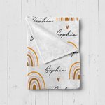 Personalisierte Boho Regenbogen Babydecke mit Namen weich und warm Neugeborenen Party Geburtstag Geschenk für Kinder neue Mama