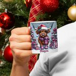 Personalised Cartoon Christmas Highland Cow Mug with Name 11oz 15oz Christmas Gift for Cow Lover