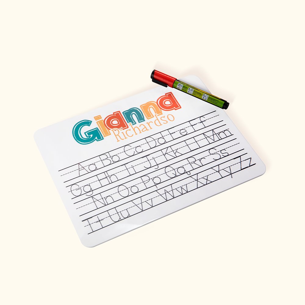 Tableau effaçable à sec personnalisé en acrylique pour le traçage du nom et de l'alphabet Cadeau éducatif pour les enfants