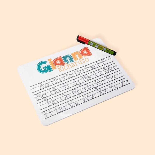 Pizarra acrílica personalizada con el nombre del alfabeto Pizarra de borrado en seco Regalo educativo para niños