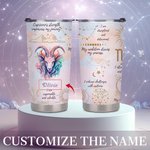 Personalised Zodiac Sign Constellation 20oz Tumbler Affirmation Coffee Cup with Name Birthday Astrology Gift for Family Friend
