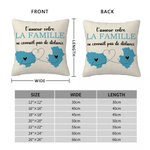 Housse de Coussin Personnalisé avec Titre et Motif Deux États Pas de Distance Entre l'Amour Entre la Famille Cadeau Noël pour Famille Amis Couple