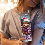 Gepersonaliseerde Kerstmuts Baby Highland Koe 20oz Magere Tumbler met Deksel en Rietje Kerstcadeau voor Koe Liefhebbers