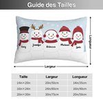 Coussin Bonhomme de Neige Personnalisé avec 1-5 Noms Noël Décoration de Maison Sofa Canapé Cadeau Thanksgiving Noël pour Famille