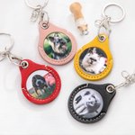 Llavero de piel personalizado con foto de mascota y mensaje Regalo de condolencia para los amantes de las mascotas
