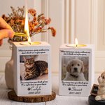 Personalisierte Pet Foto hölzerne Kerze Halter Memorial Geschenk für Tierliebhaber