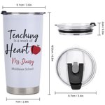 Personalised Teaching is A Work of Heart Insulated Tumbler Teacher Appreciation Christmas Gift for Teacher Tutor