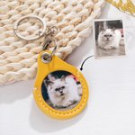Llavero de piel personalizado con foto de mascota y mensaje Regalo de condolencia para los amantes de las mascotas