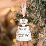 Personalized Happily Ever After Wedding Cake Resin 3D Ornament with Engraved Names and Date Newlywed Anniversary Gift for Bride and Groom