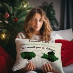 Housse de Coussin Personnalisé avec Titre et Motif Deux États Pas de Distance Entre l'Amour Entre la Famille Cadeau Noël pour Famille Amis Couple
