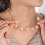 Personalized Minimalistic 1-8 Letter Name Necklace Birthday Valentine's Day Gift for Women
