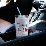 Personalised Teaching is A Work of Heart Insulated Tumbler Teacher Appreciation Christmas Gift for Teacher Tutor