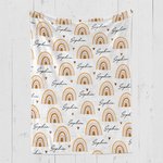 Personalisierte Boho Regenbogen Babydecke mit Namen weich und warm Neugeborenen Party Geburtstag Geschenk für Kinder neue Mama