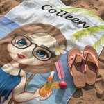 Ragazza personalizzata sulla spiaggia Asciugatura rapida ad alto assorbimento Asciugamano da spiaggia Accessori per le vacanze Compleanno Regalo di am