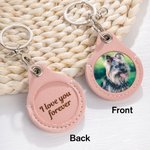 Llavero de piel personalizado con foto de mascota y mensaje Regalo de condolencia para los amantes de las mascotas