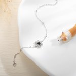 Personalizada perro pata de proyección de fotos pulsera 100 Lenguas joyería de plata esterlina Aniversario Navidad Memorial regalo para el dueño del p