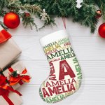 Gepersonaliseerde woordwolk kerstkous met initiaal en herhalende naam Fireplace Decor Kerstcadeau voor familie Kid