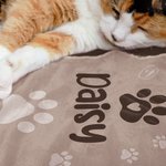 Couverture Multicolore Personnalisée avec Collage de Photos et Nom Style Silhouette de Chat Cadeau Anniversaire Noël pour Amoureux de Chat