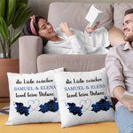 Personalisierter Die Liebe zwischen FAMILIEN kennt keine Distanz Zwei Bundesland Landkarten Kissenbezug Fernbeziehung Umzug Weihnachten Geschenk