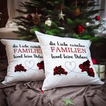 Personalisierter Die Liebe zwischen FAMILIEN kennt keine Distanz Zwei Bundesland Landkarten Kissenbezug Fernbeziehung Umzug Weihnachten Geschenk