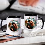 Tasse en céramique avec photo et texte 11oz/15oz Tasse à café Anniversaire Saint-Valentin Cadeau pour Couple Famille