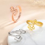 Bague d'amour personnalisée avec texte gravé Cadeau d'anniversaire pour l'amoureux des animaux de compagnie