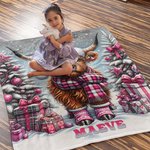 Coperta personalizzata in pile morbido Highland Cow con nome Regalo di Natale e Capodanno per i bambini