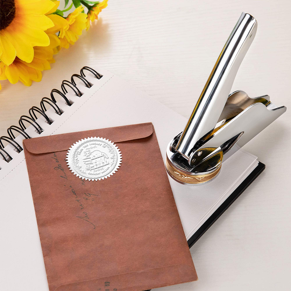 Personalized Library Book Embosser - Custom Ex Libris Seal Stamp 1x5/8 Inch