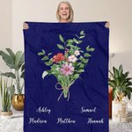 Coperta personalizzata di bouquet di fiori di nascita con nome Decorazione per la casa Compleanno Regalo per la festa della mamma per la famiglia amic