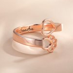 Bague d'amour personnalisée avec texte gravé Cadeau d'anniversaire pour l'amoureux des animaux de compagnie