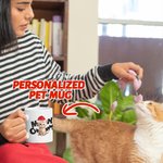 Taza de cerámica personalizada Meowy Christmas Pet with Santa Hat Color Inside Christmas Holiday Gift for Cat Dog Pet Lovers