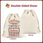 Personalisierte robuste Luxus Weihnachten Sack Drawstring Geschenk Tasche mit Namen Weihnachtsgeschenk für Kinder Familie