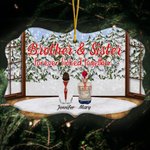 Personalized Brothers & Sisters Forever Linked Together Ceramic Ornament with Names Christmas Gift for Family Brothers Sisters